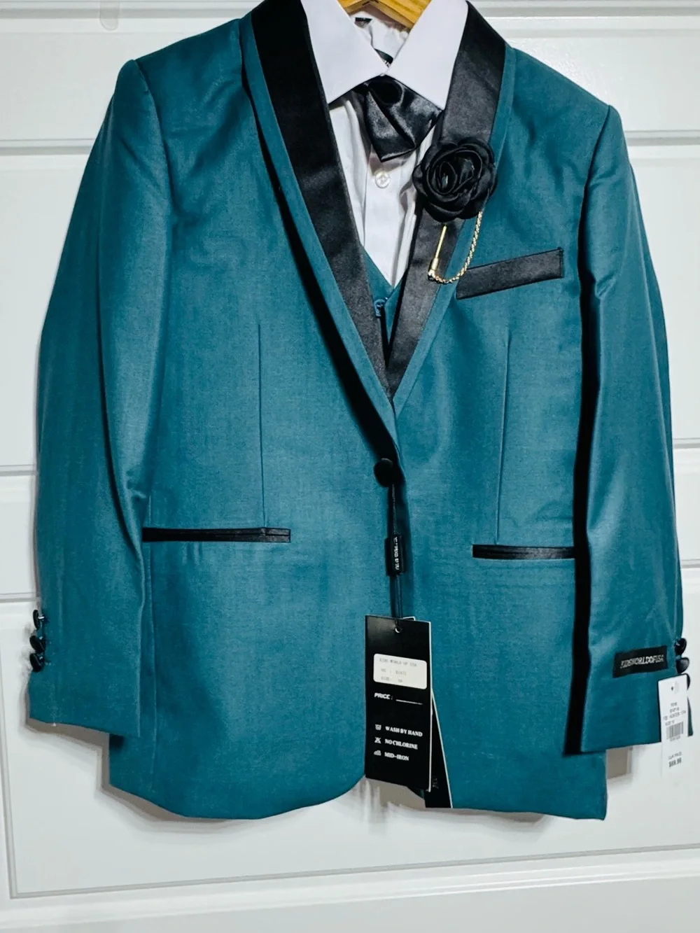 NWT Kids World of USA Boys Hunter Green Four Piece Formal Suit Size 10